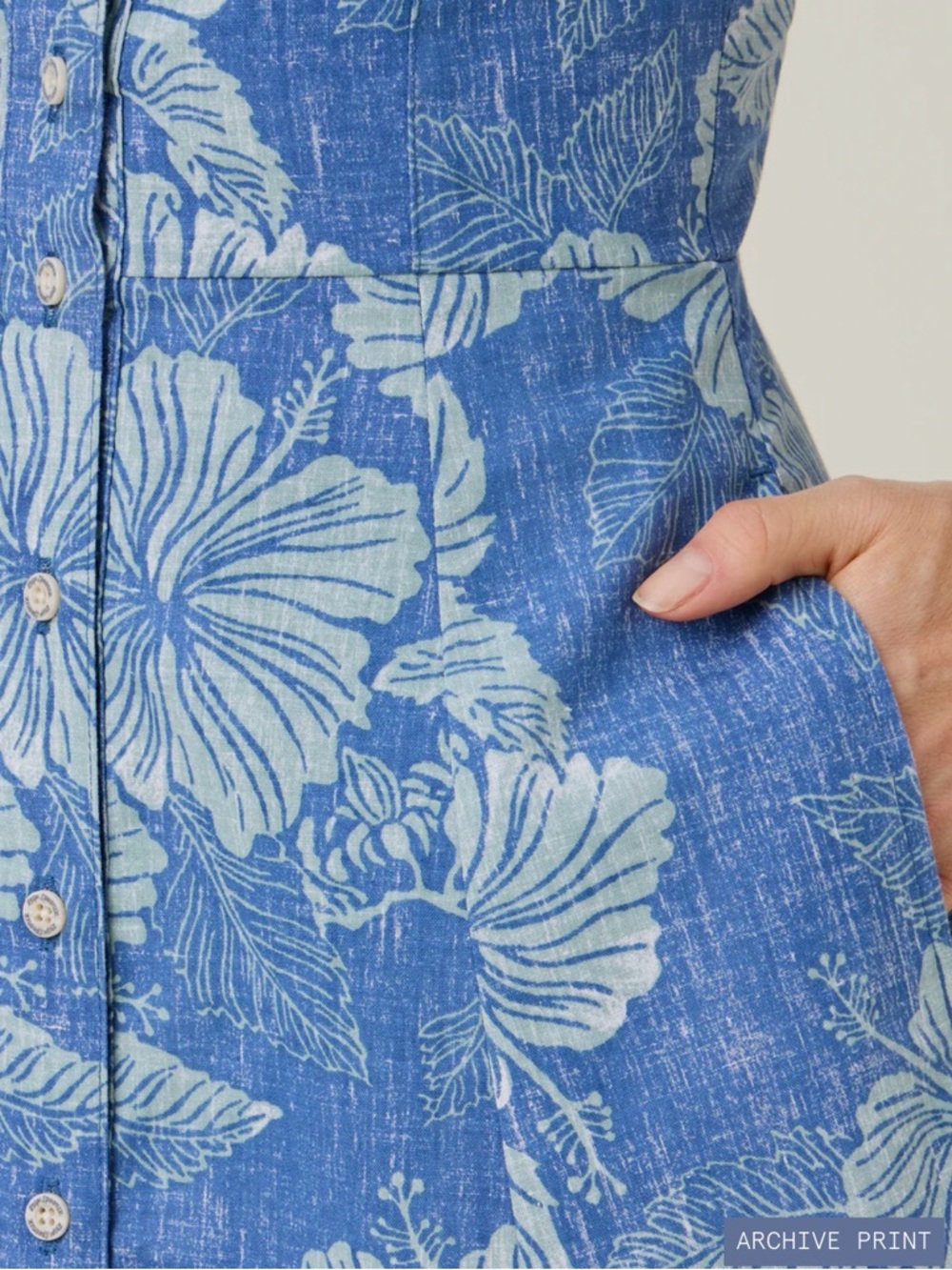 ALOHA BISCUS EMELINE DRESS - Blue Midi Reyn Spooner Dress - Picture 4 of 9